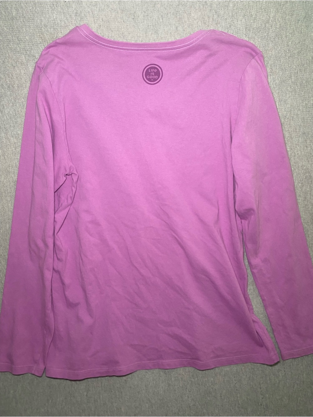 Life is Good women L tee long sleeve Purple With Brave Wings She Flies Dragonfly - Picture 5 of 10